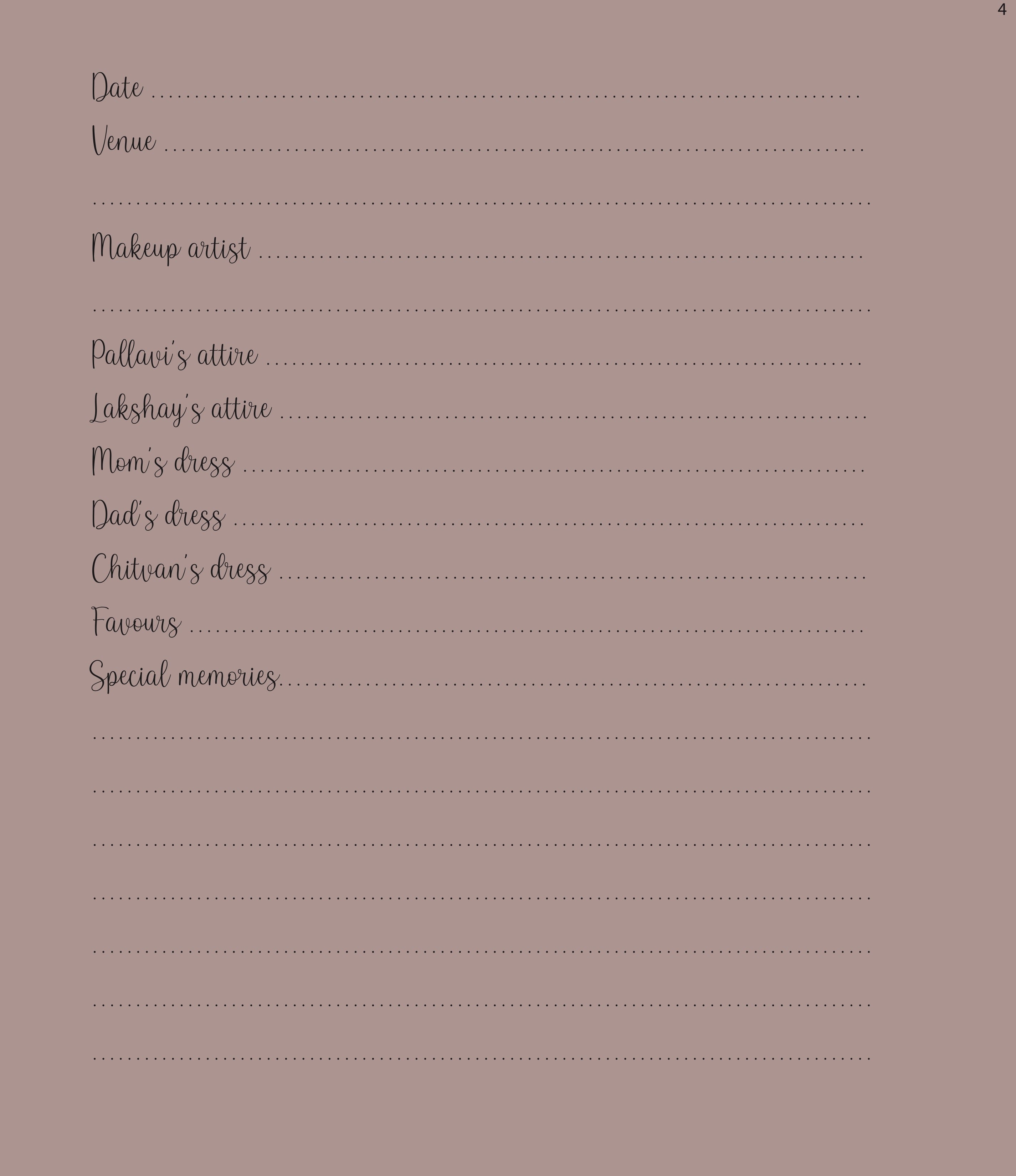 Wedding Planner - Personalised