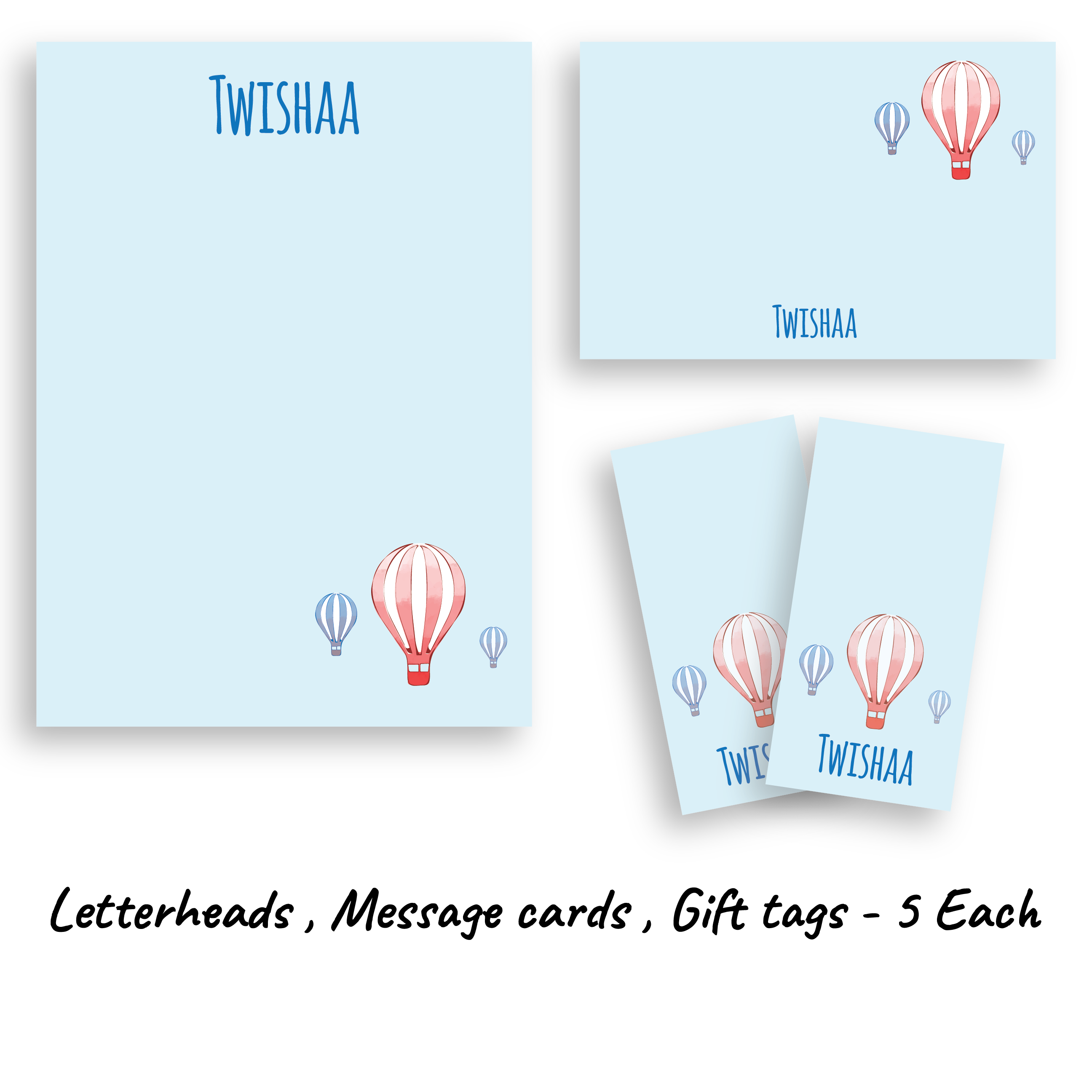 Personalised Folder - hot air balloon