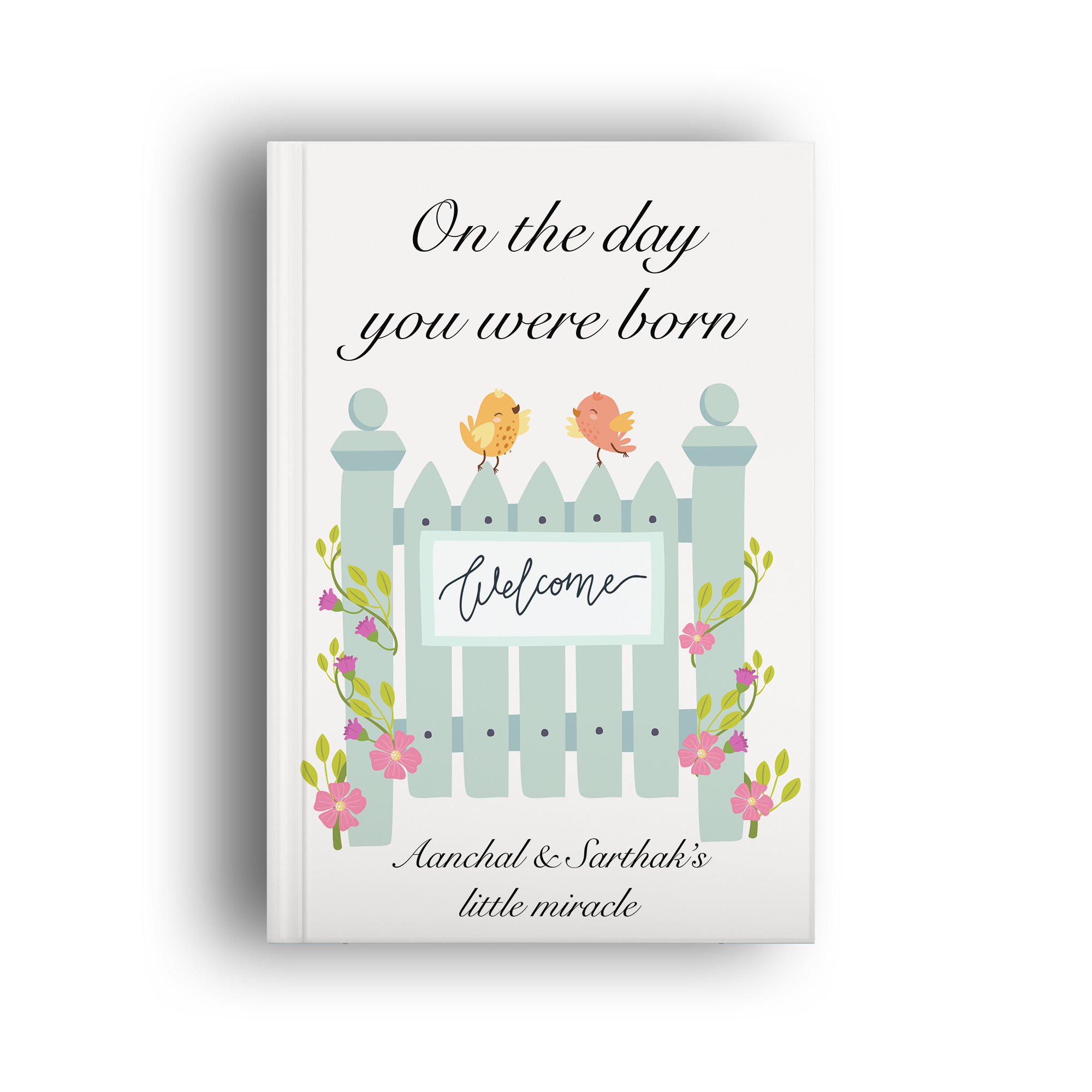 Sweet Beginnings: A Baby visitors book, customised with name of the parents