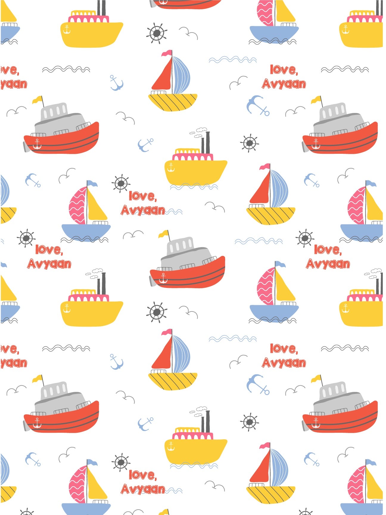 Personalised Wrapping Paper - boats
