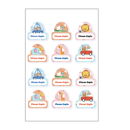 Name stickers- animals