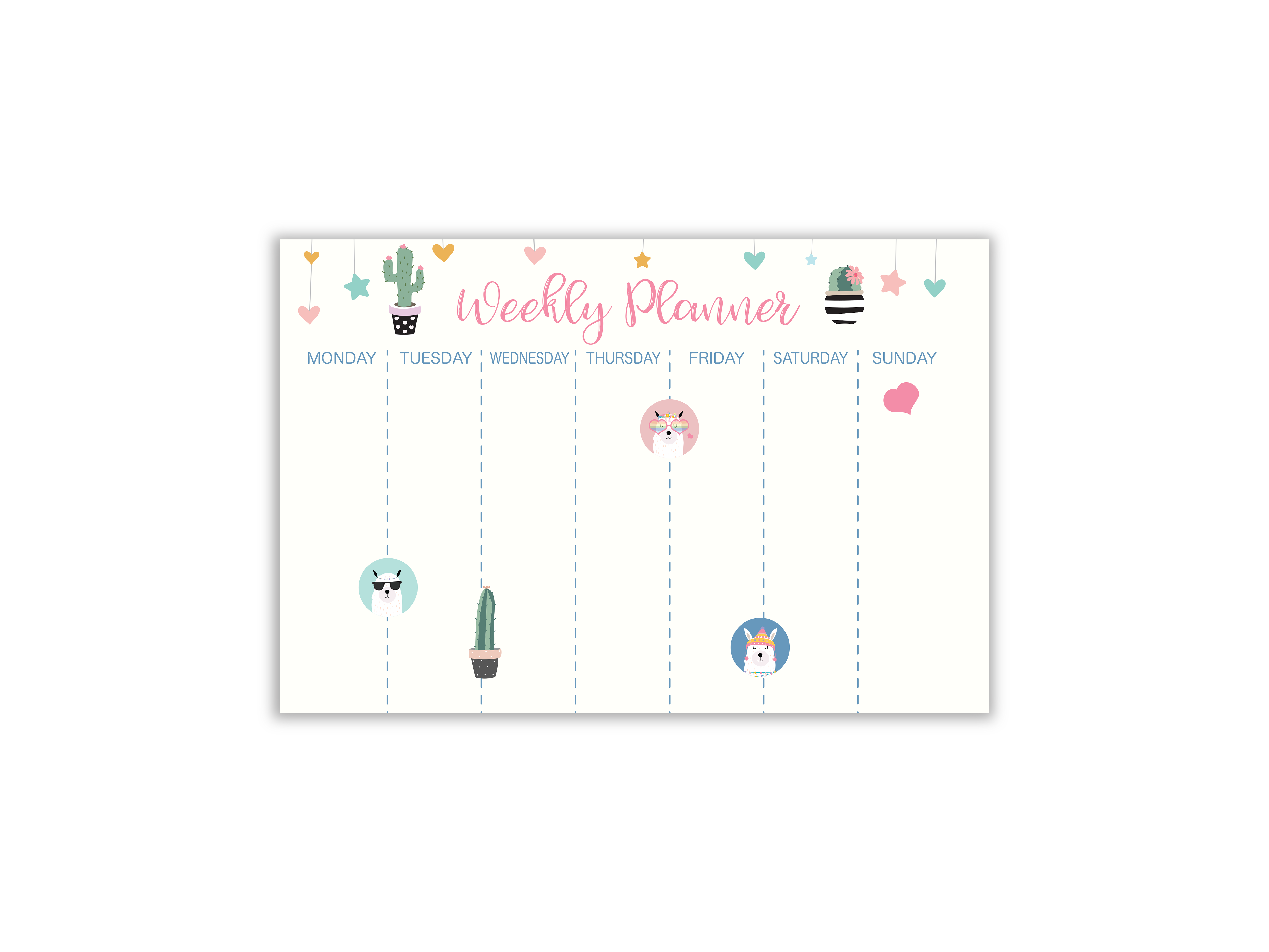 Weekly Planner- cactus