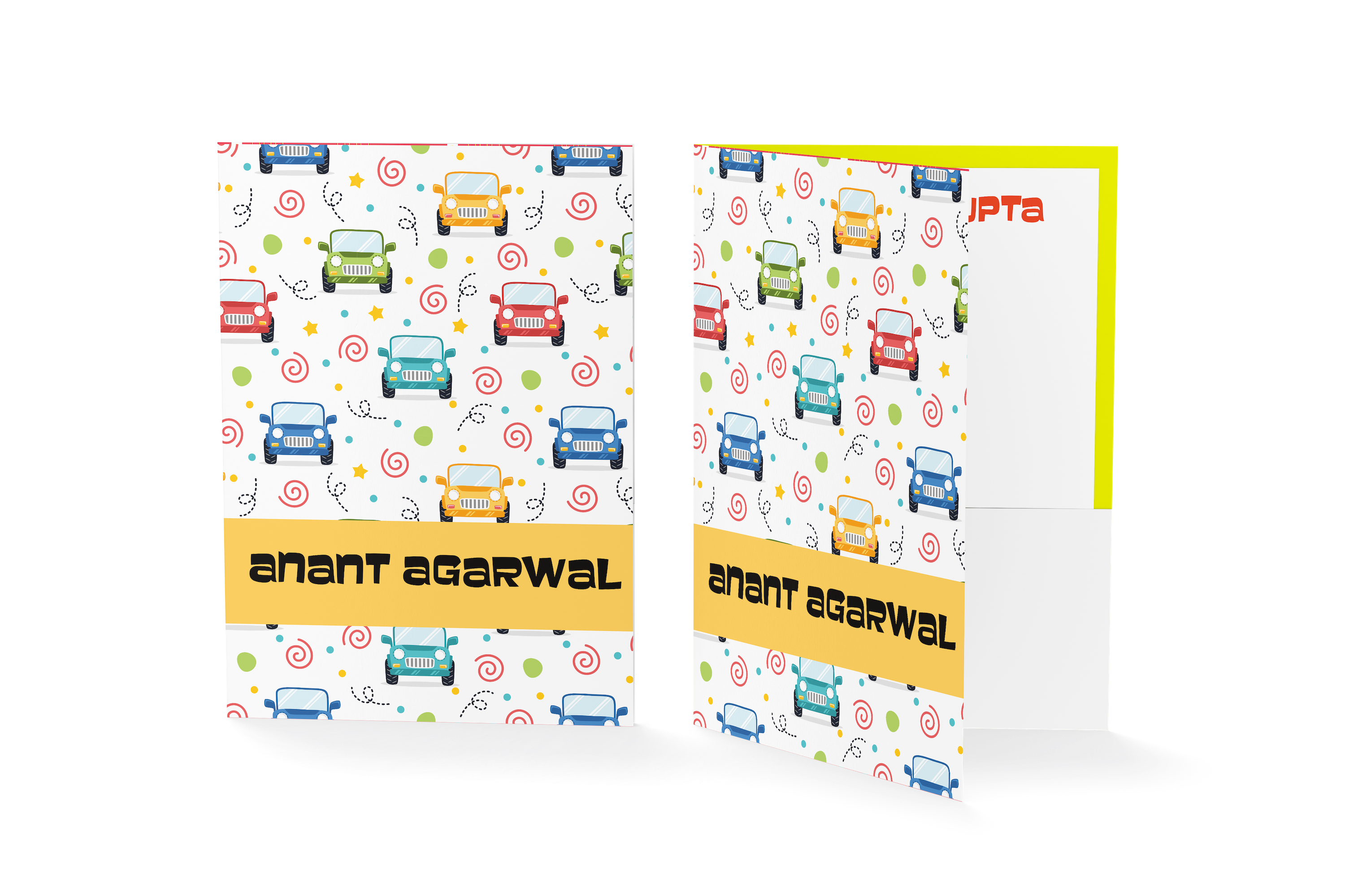 Personalised Folder - Cars white