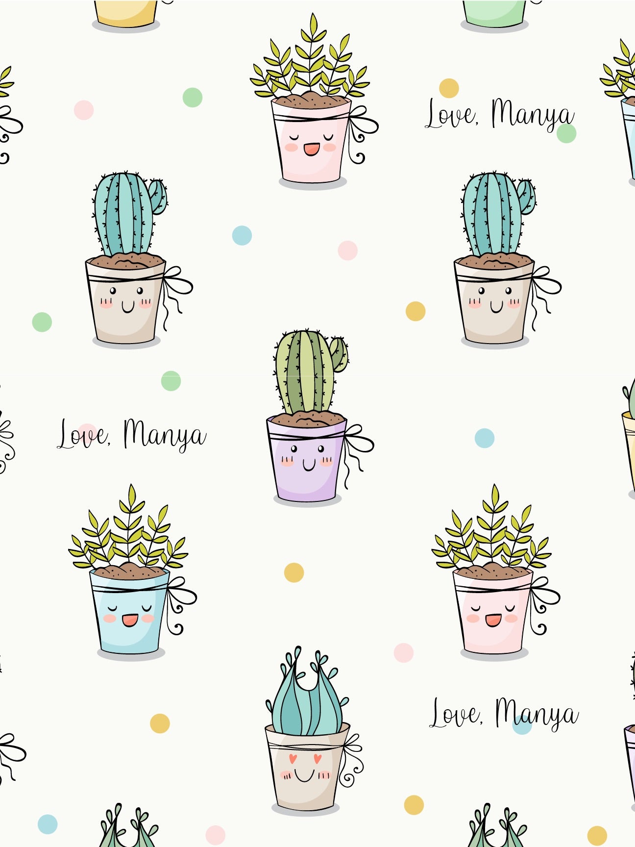 Personalised Wrapping Paper -Quirky cactus