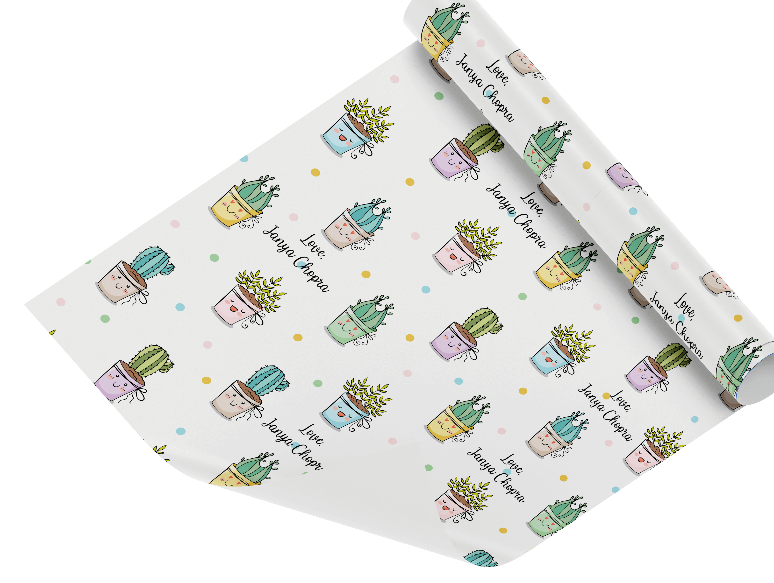 Personalised Wrapping Paper -Quirky cactus