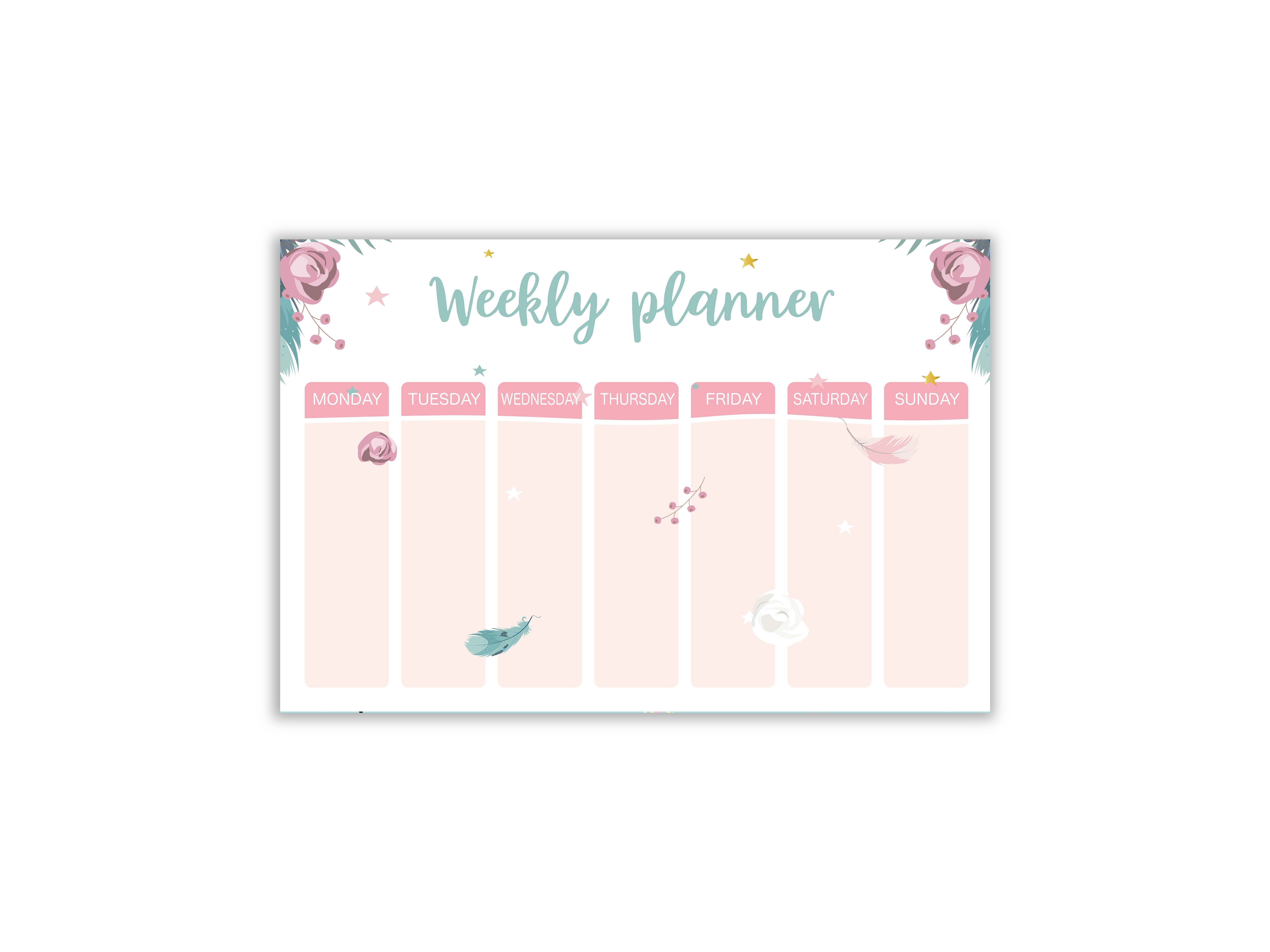 Weekly Planner- feathers