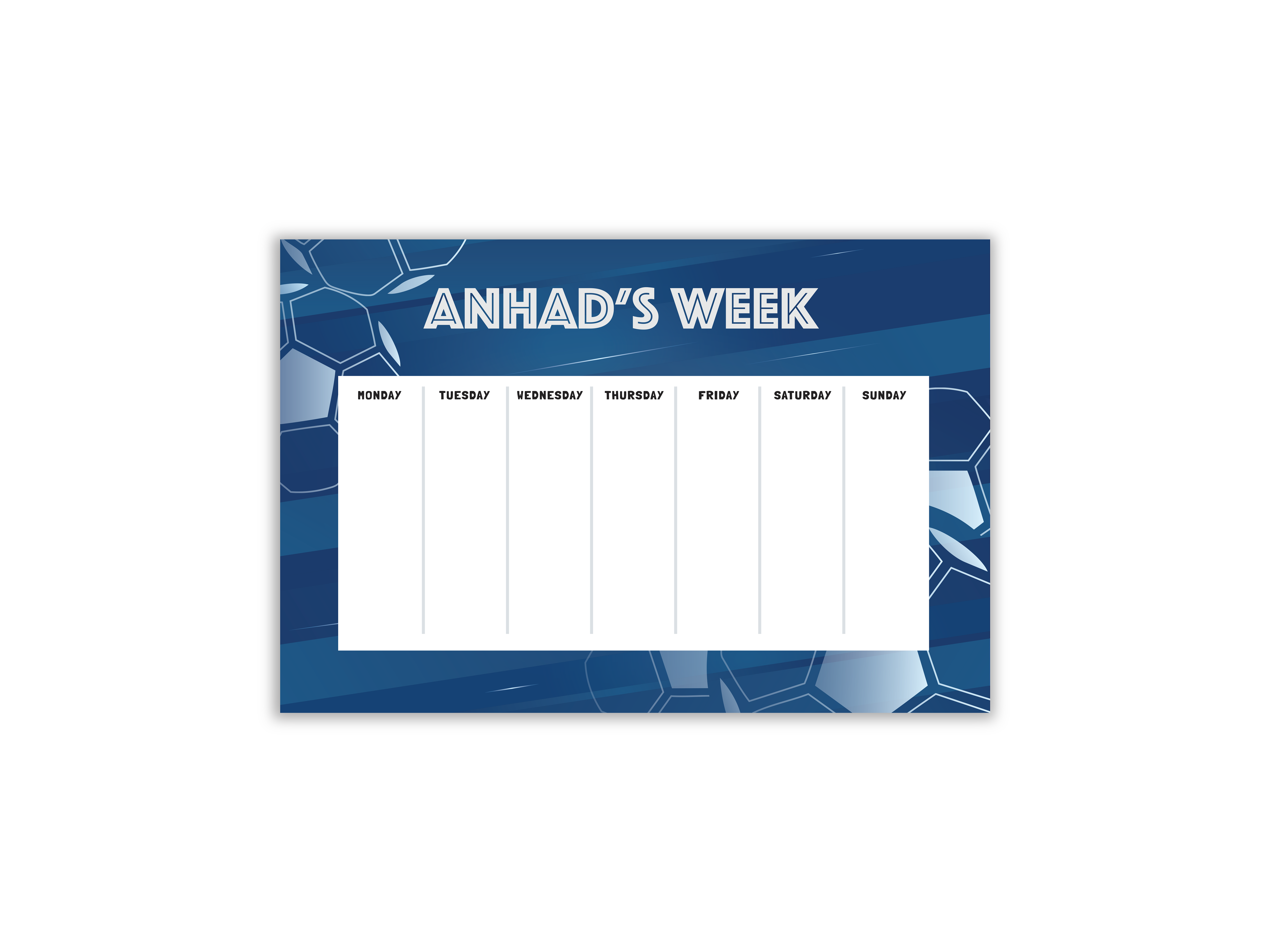 Weekly Planner- football