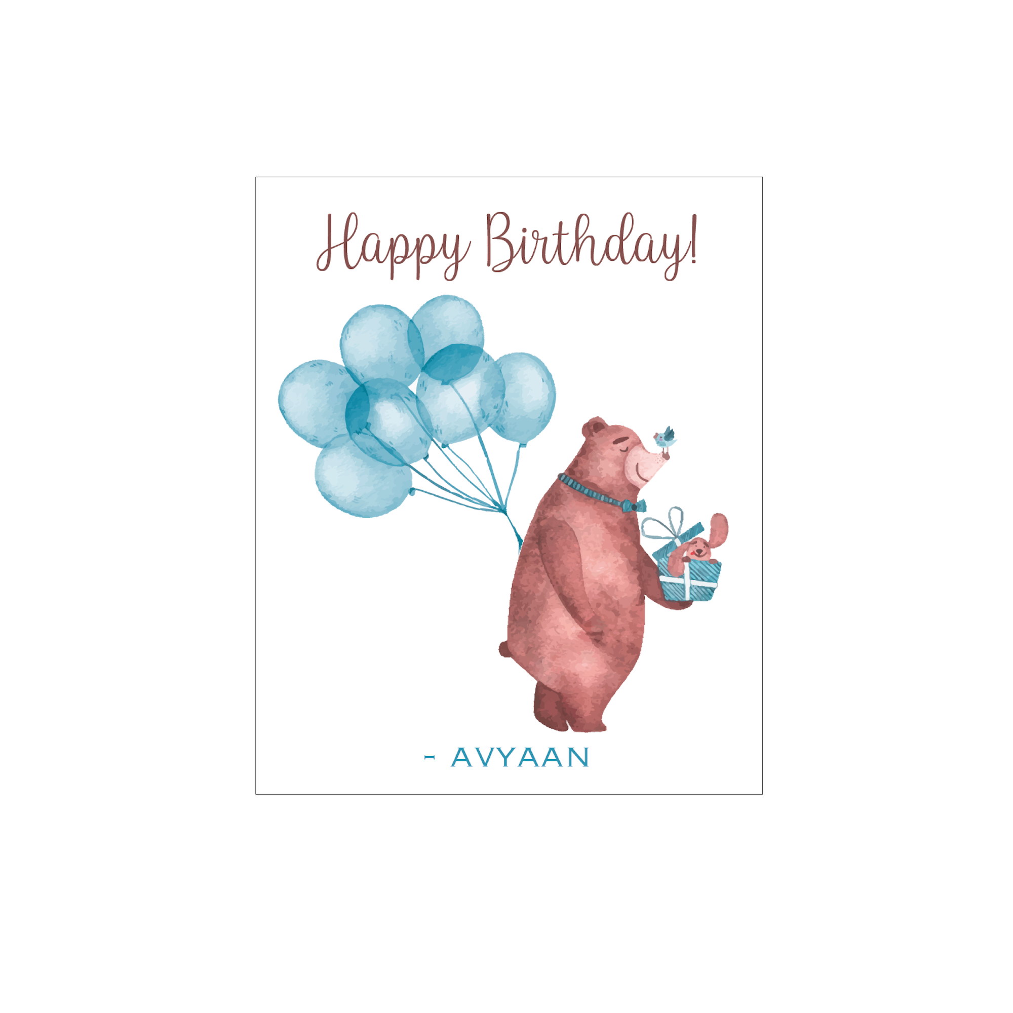 Gift Tags - cute bear -Pack of 12 Tags