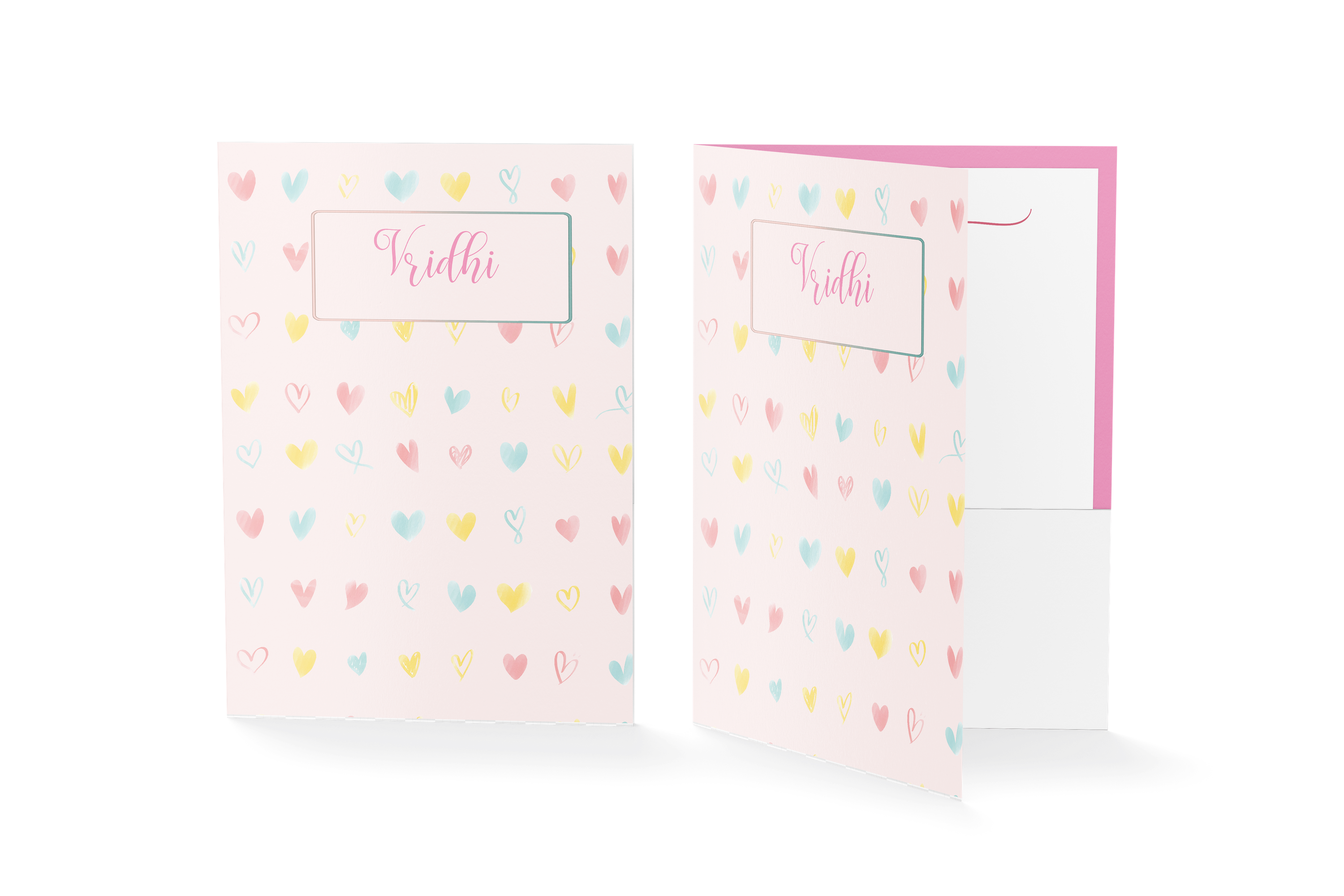 Personalised Folder - hearts
