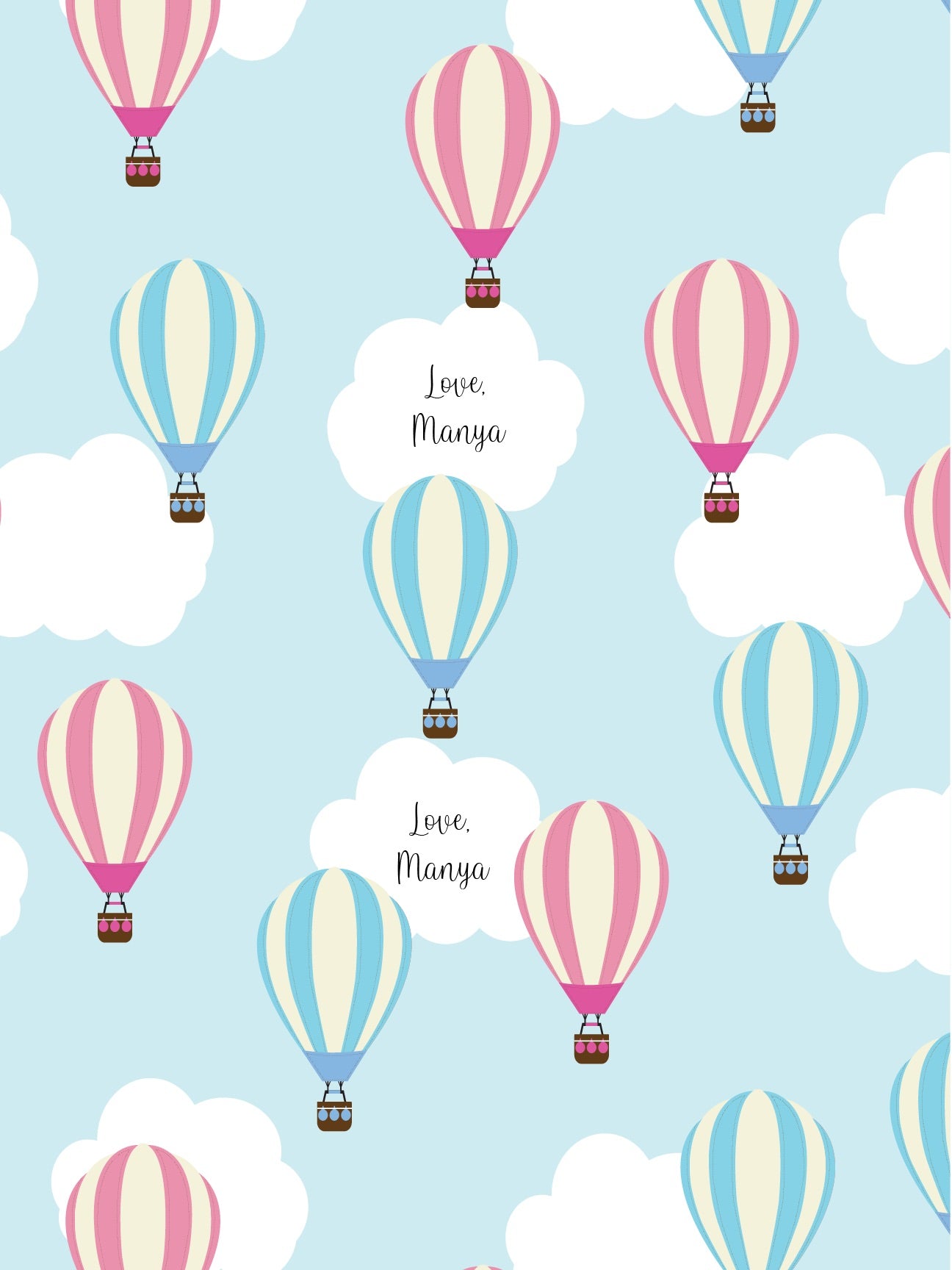 Personalised Wrapping Paper - Hot air balloons