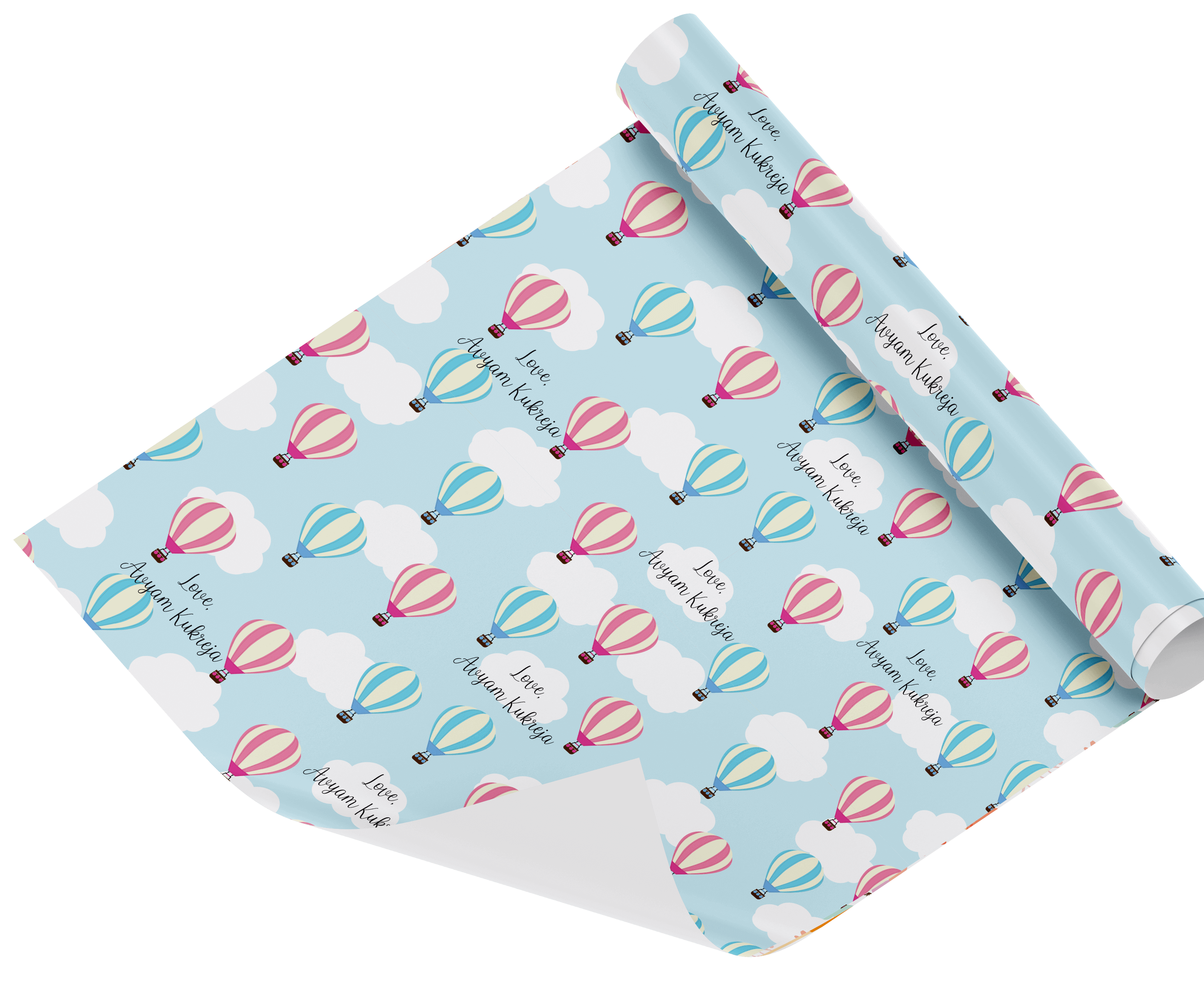 Personalised Wrapping Paper - Hot air balloons