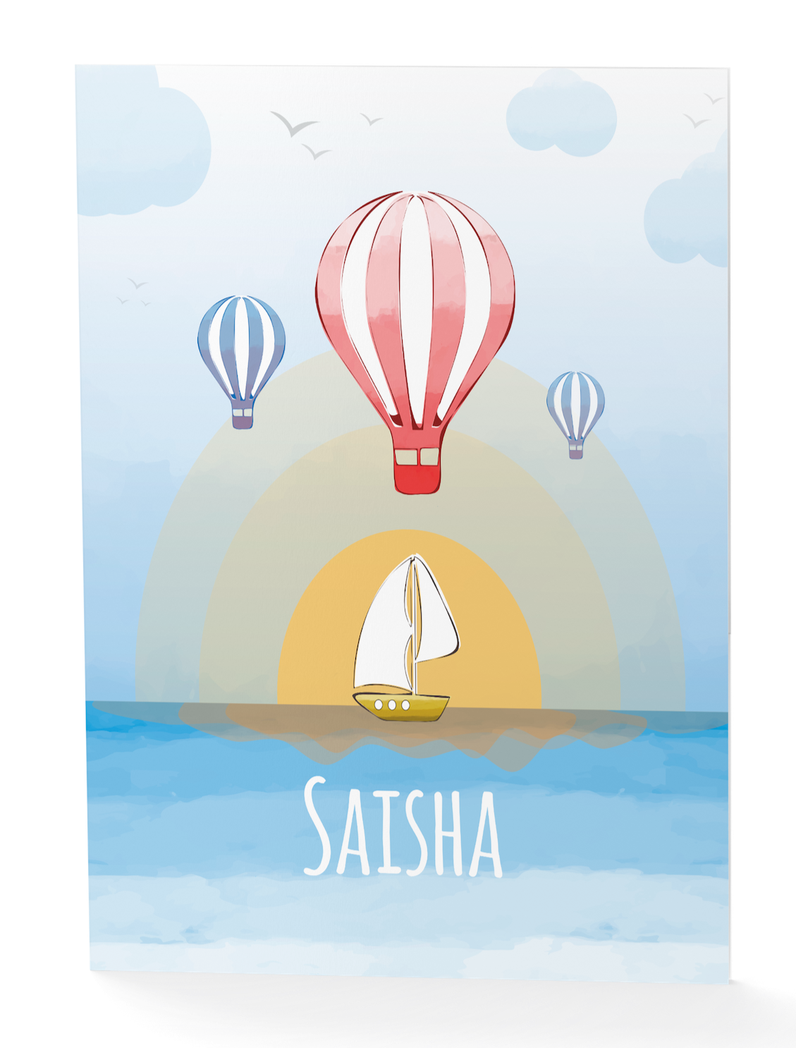 Personalised Folder - hot air balloon