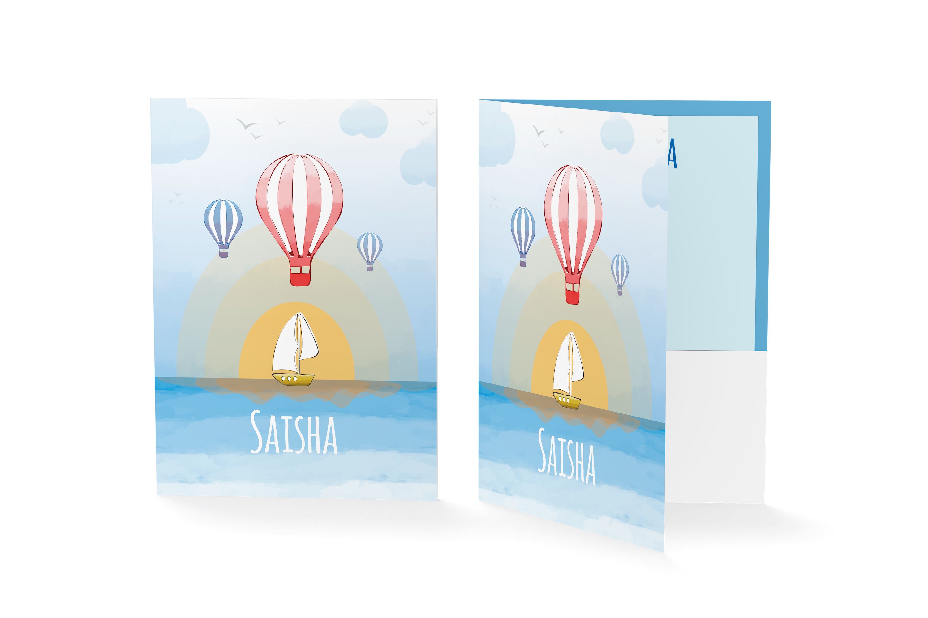 Personalised Folder - hot air balloon