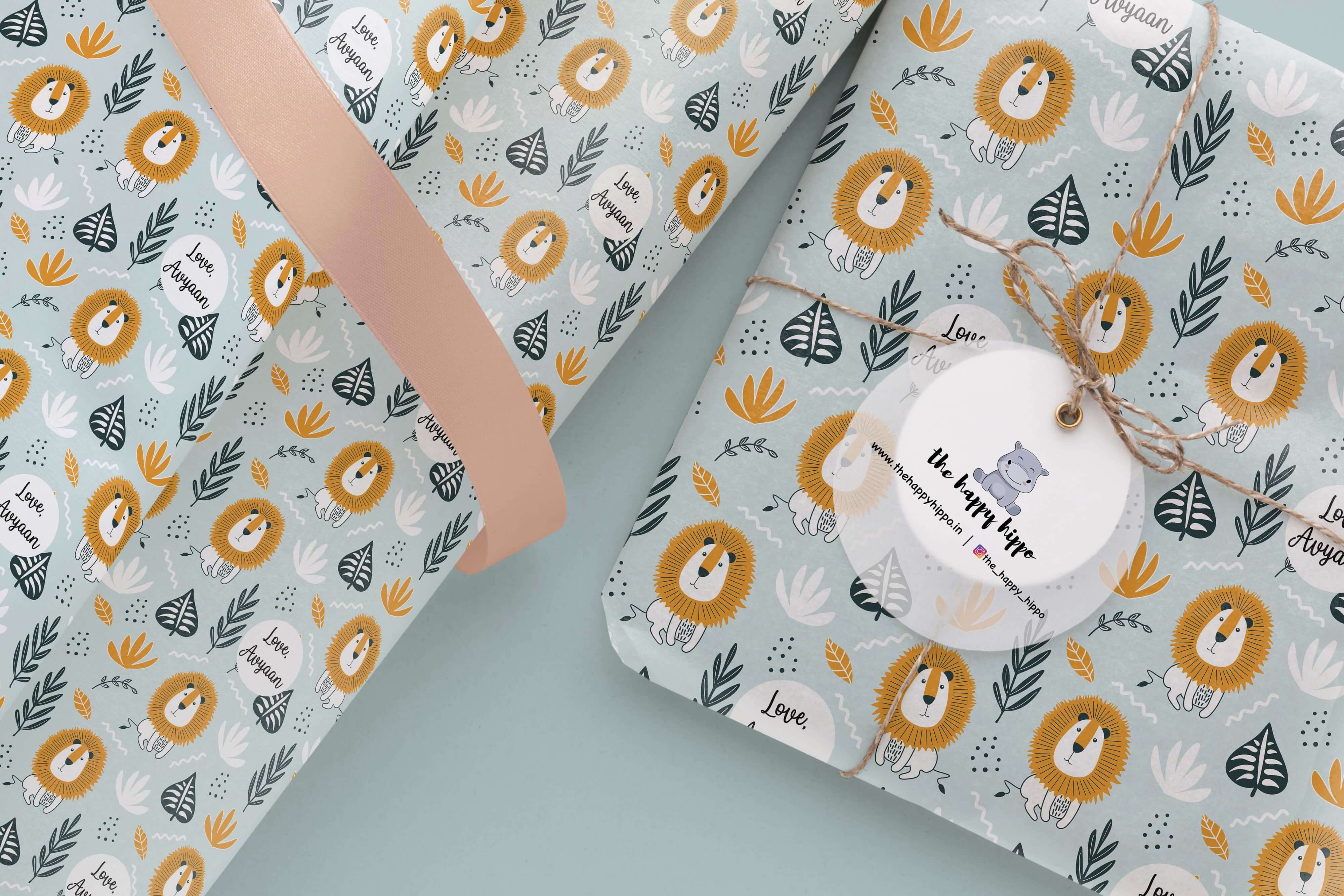 Personalised Wrapping Paper - Lion