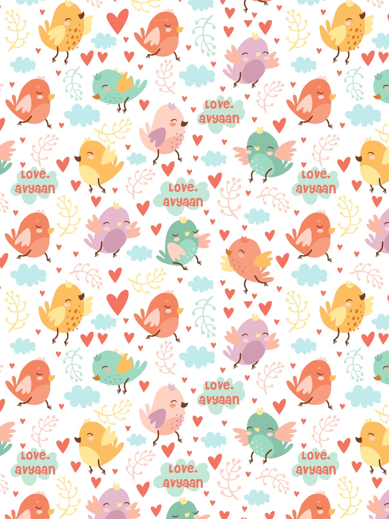 Personalised Wrapping Paper -little birds