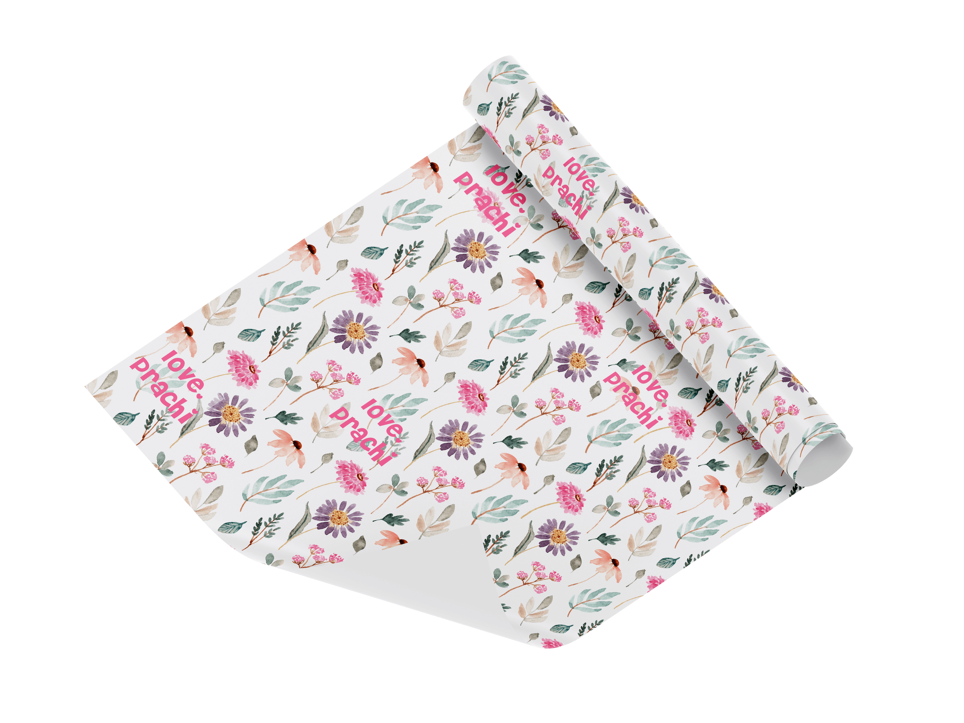 Personalised Wrapping Paper - Pink Flowers