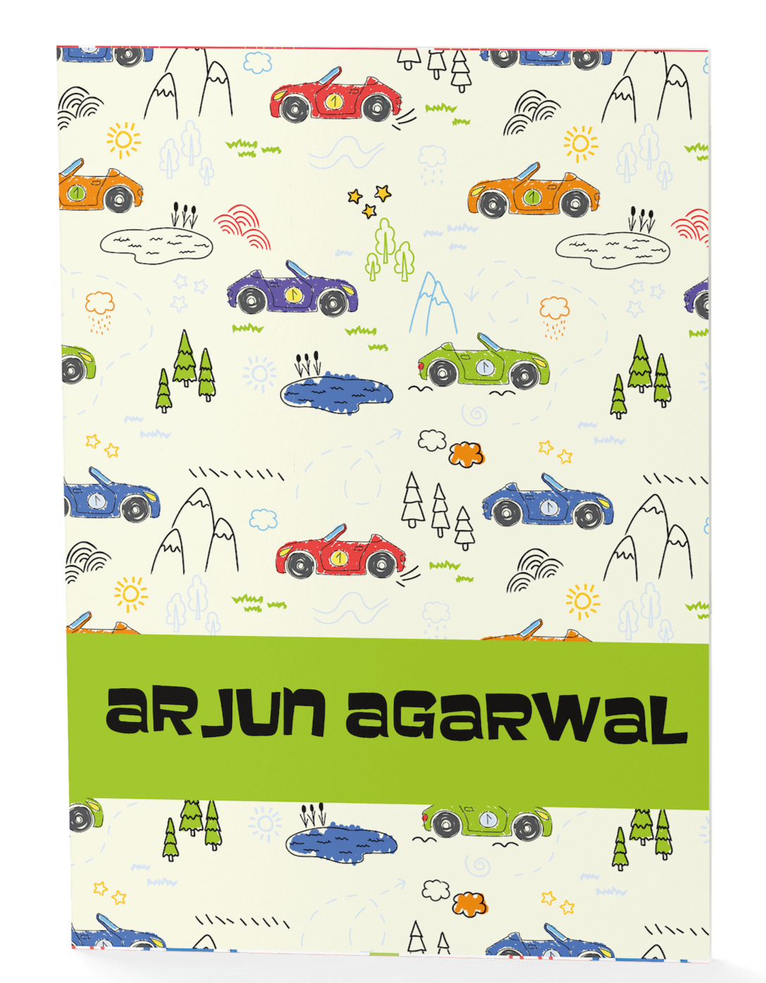Personalised Folder - Cars Green