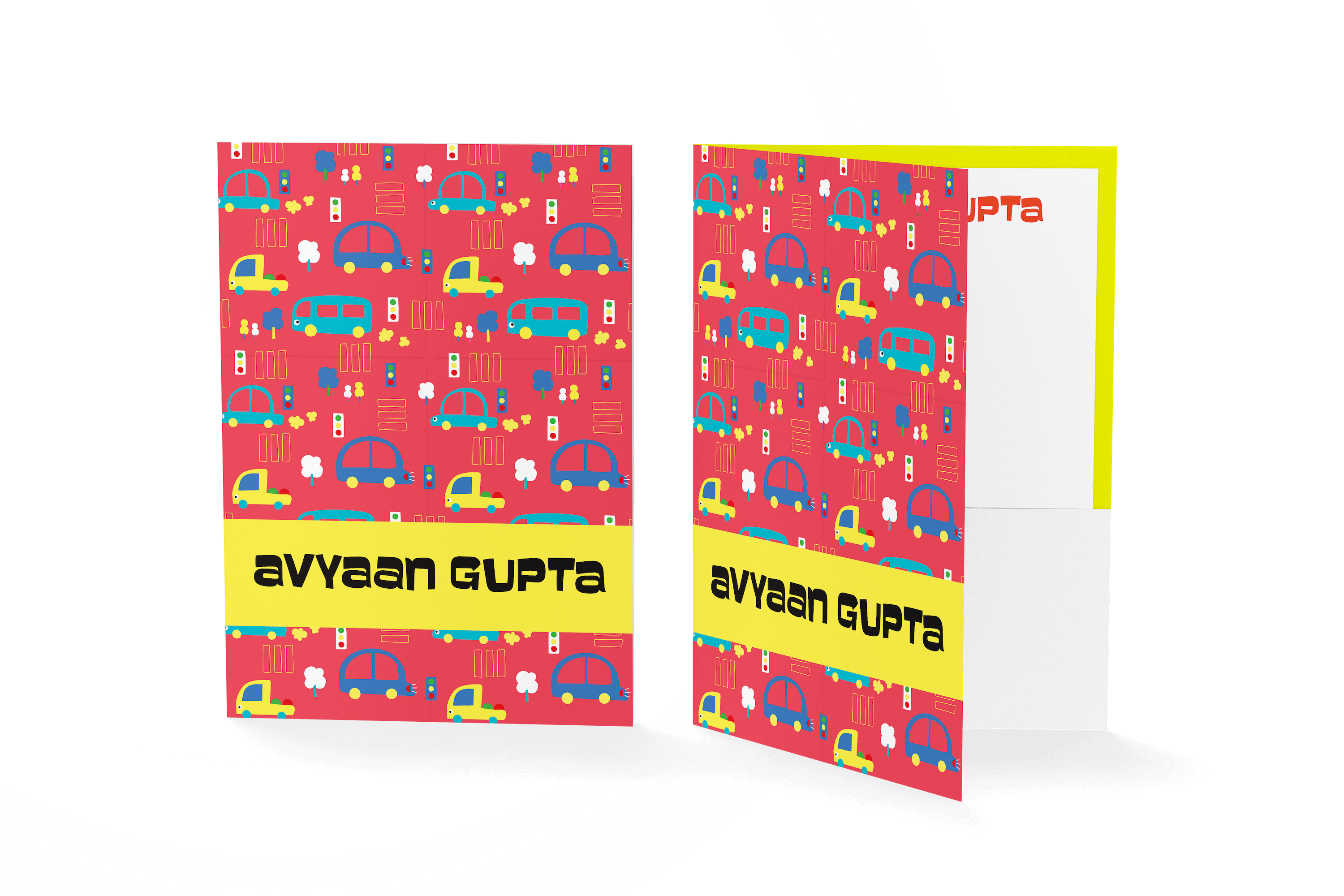 Personalised Folder - Cars Red