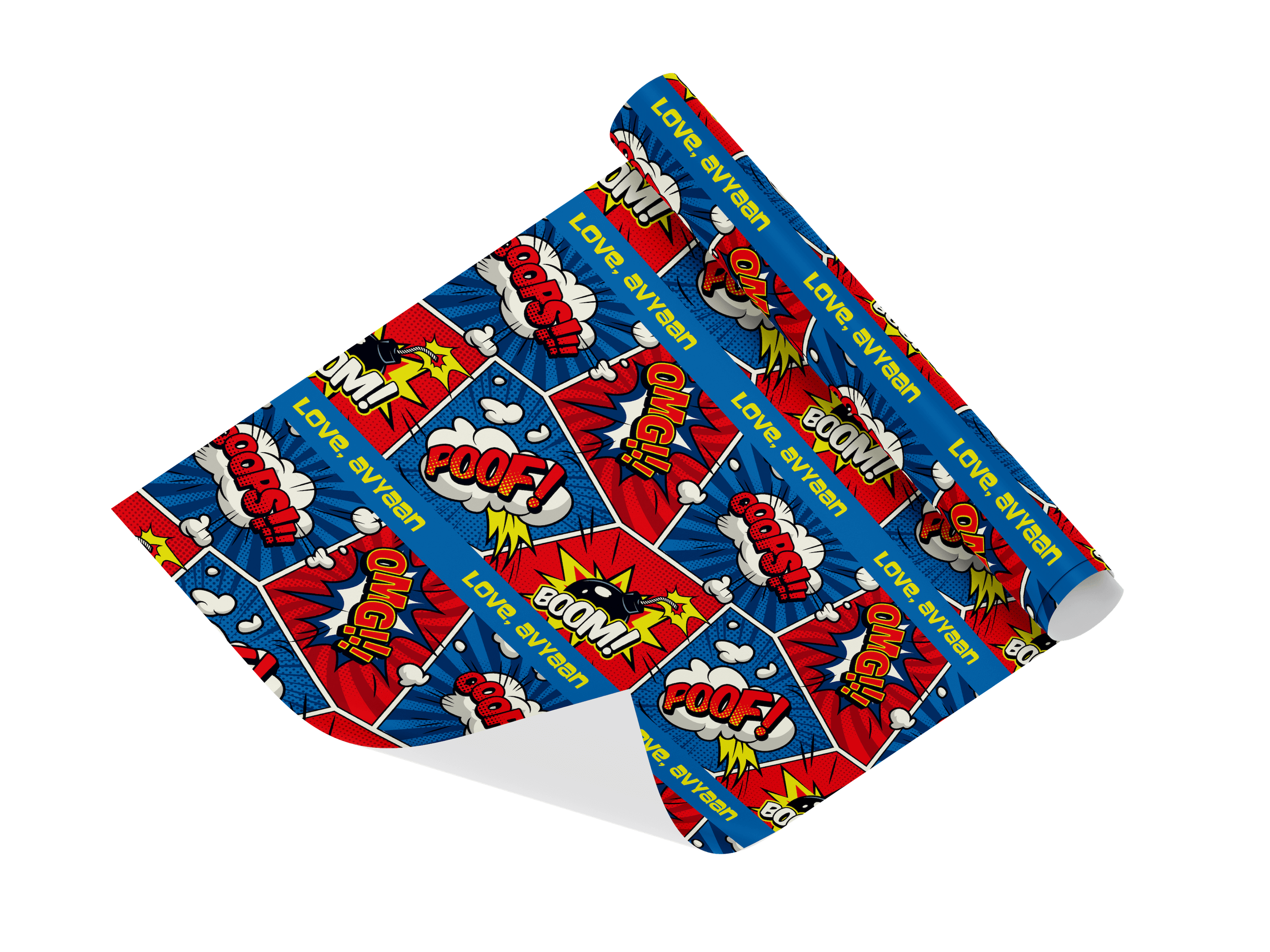 Personalised Wrapping Paper - SUPERHERO BLUE