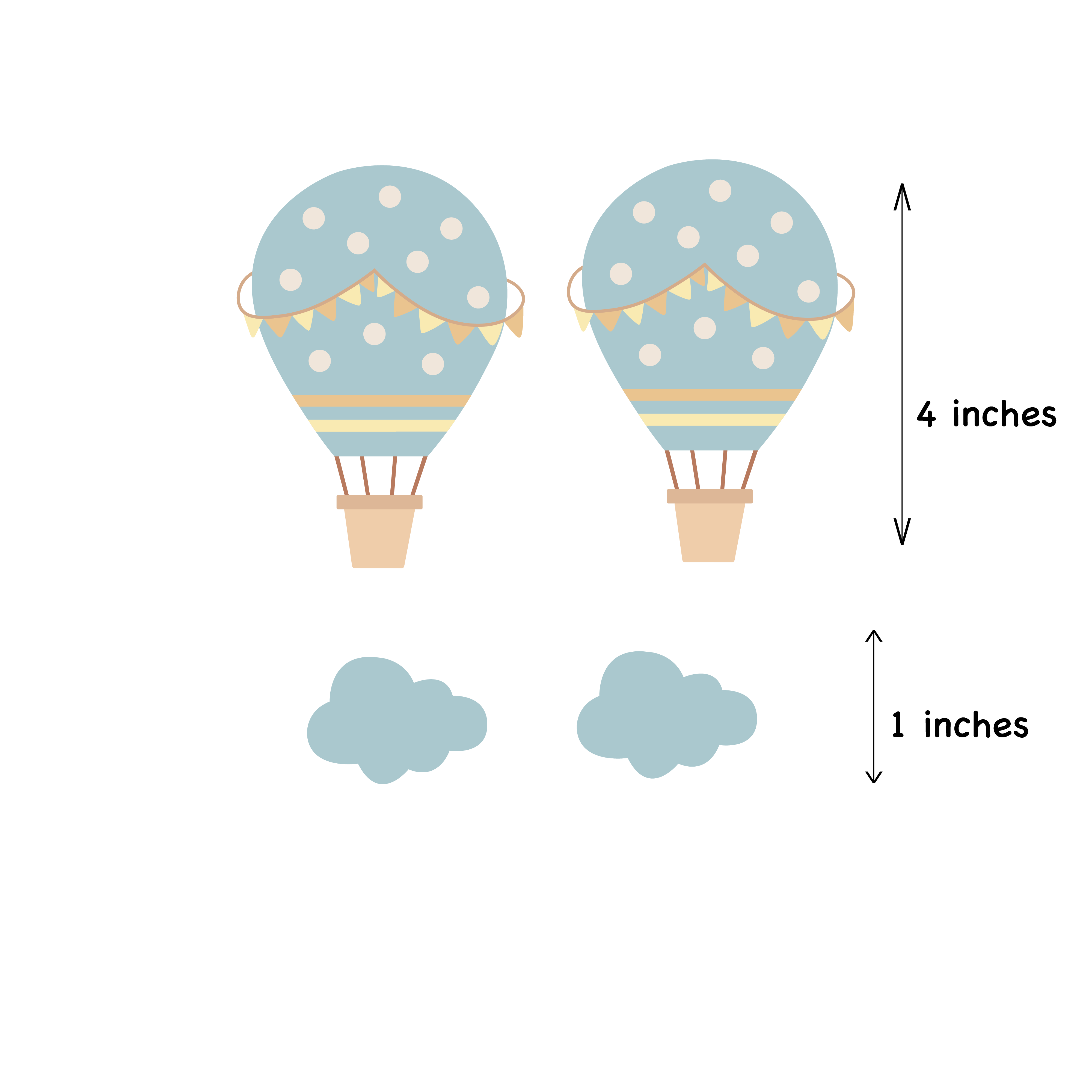 Wall Stickers - hot air balloon (20 stickers)